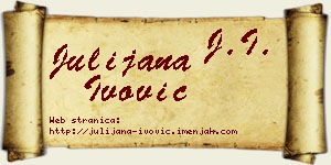 Julijana Ivović vizit kartica
